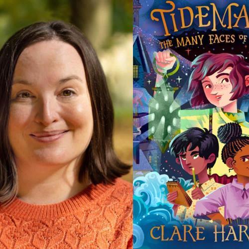 BSU graduate Clare Harlow with the cover for her book Tidemagic